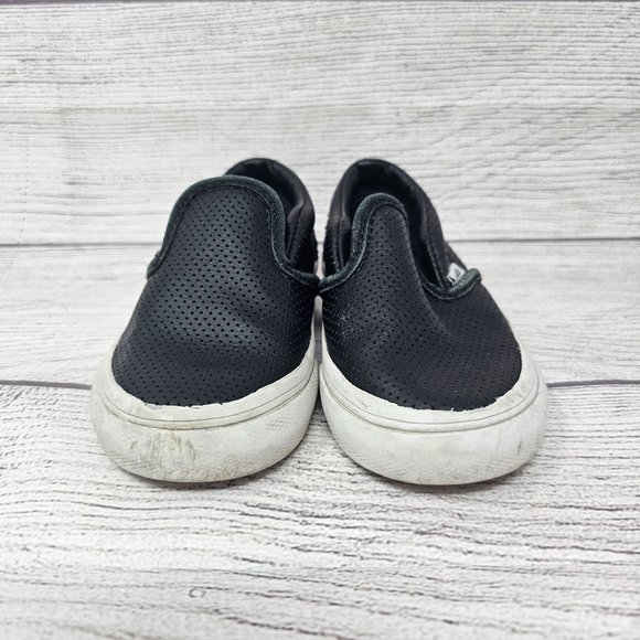 Vans Toddler Black Leather Slip On Size 5.5 - Picture 2 of 10